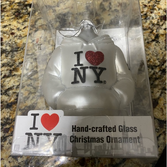 Kurt S. Adler I❤️NY Hand-Crafted Glass Christmas Ornament white hoodie - Picture 6 of 10